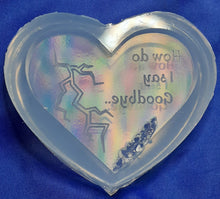 Load image into Gallery viewer, Holographic Mold Etched Memorial Heart with Crystals Made w/Crystal Clear Platinum Silicone (please read description)