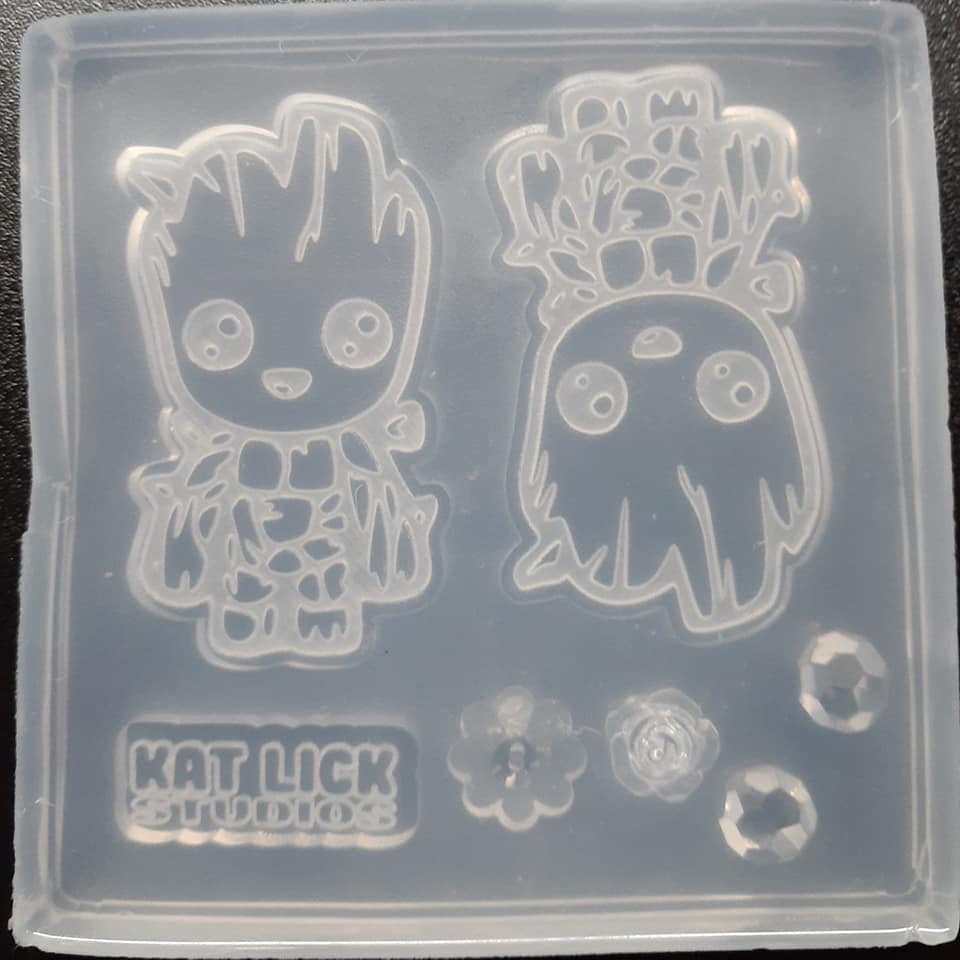 Beautifully Etched Groot Mold Made w/Translucent Platinum Silicone