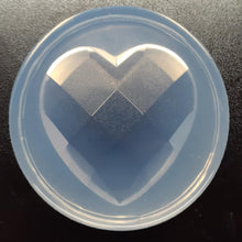 Load image into Gallery viewer, Faceted Heart Shaped Mold Made w/Crystal Clear Platinum SIlicone