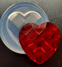 Load image into Gallery viewer, Faceted Heart Shaped Mold Made w/Crystal Clear Platinum SIlicone