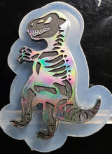 Load image into Gallery viewer, Holographic Molds Etched Dino 2 Made w/Crystal Clear Platinum Silicone