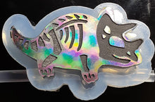 Load image into Gallery viewer, Holographic Molds Etched Dino 3 Made w/Crystal Clear Platinum Silicone