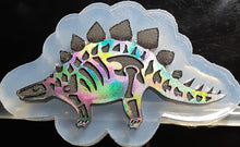 Load image into Gallery viewer, Holographic Molds Etched Dino 4 Made w/Crystal Clear Platinum Silicone