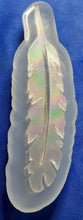 Load image into Gallery viewer, Holographic Medium Feather Mold Made w/Crystal Clear Platinum Silicone 1/4 of an inch thick