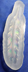 Holographic Medium Feather Mold Made w/Crystal Clear Platinum Silicone 1/4 of an inch thick