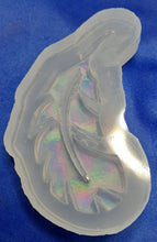 Load image into Gallery viewer, Holographic Small Feather Mold Made w/Crystal Clear Platinum Silicone 1/4 of an inch thick