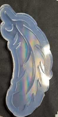 Holographic Large Feather Mold Made w/Crystal Clear Platinum Silicone 1/8 of an inch thick