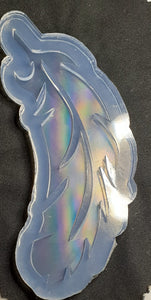 Holographic Large Feather Mold Made w/Crystal Clear Platinum Silicone 1/8 of an inch thick