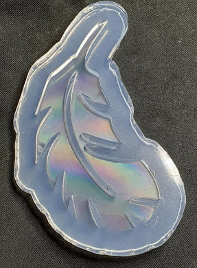 Holographic Small Feather Mold Made w/Crystal Clear Platinum Silicone 1/8 of an inch thick