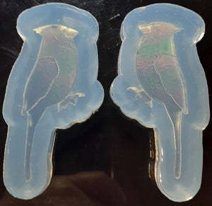 Holographic Molds Etched Cardinals Mirrored Made w/Crystal Clear Platinum Silicone