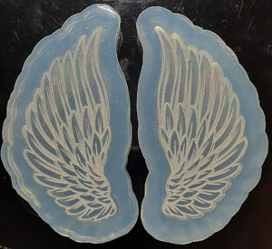 Holographic Molds Etched Mirrored Wings #1 Made w/Crystal Clear Platinum Silicone