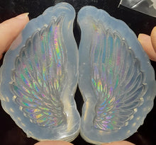 Load image into Gallery viewer, Holographic Molds Etched Mirrored Wings #1 Made w/Crystal Clear Platinum Silicone