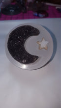 Load image into Gallery viewer, Moon and Star Druzy Crystal Clear Platinum Silicone Mold