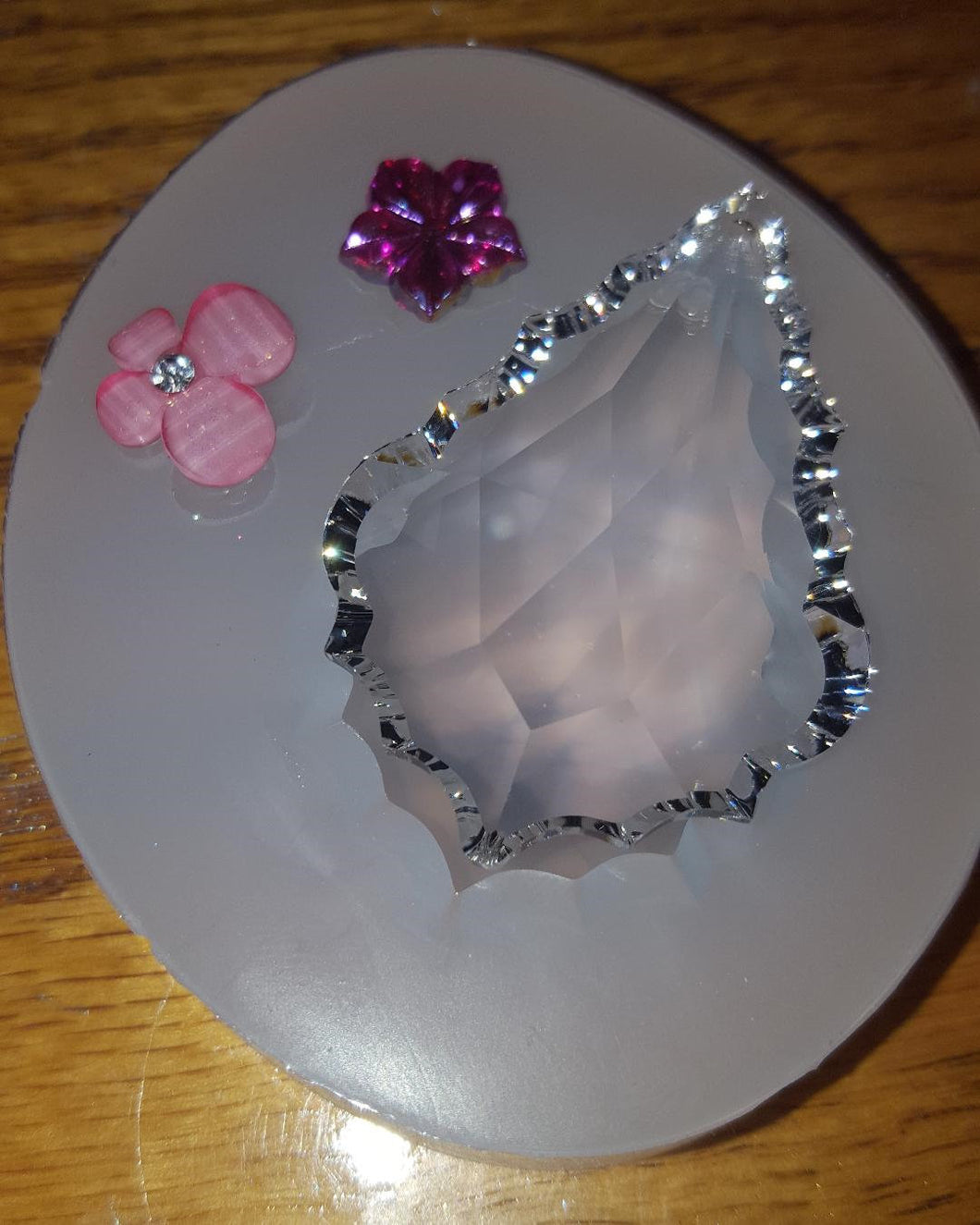 Shiny Cryrstal Teardrop Mold made with Platinum Silicone