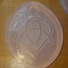 Load image into Gallery viewer, Celtic Heart Crystal Clear Platinum Silicone Mold