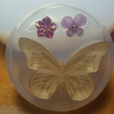 2x1.5 Etched 1/4 thick Butterfly Super Clear Platinum Silicone Mold