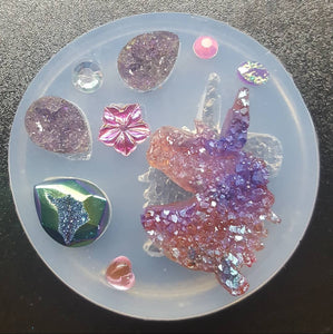 Unicorn Druzy Mold Made with Platinum SIlicone.