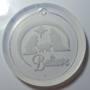 3" Christmas Believe Platinum Silicone Mold #1