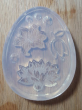 Load image into Gallery viewer, Etched Lotus and Lily Flowers with a Flower Bezel Crystal Clear Platinum Silicone Mold