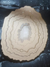 Load image into Gallery viewer, One of a kind Etched Geode Tray and one Coaster Mold Made w/Mold Star Slow 15 Platinum Silicone