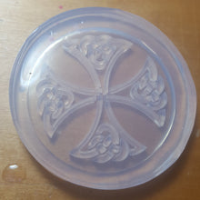 Load image into Gallery viewer, Celtic Cross Crystal Clear Platinum Silicone Mold