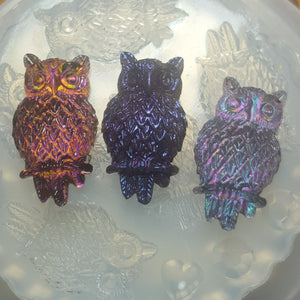 5 Cavity Owl Crystal Clear Platinum Silicone Mold