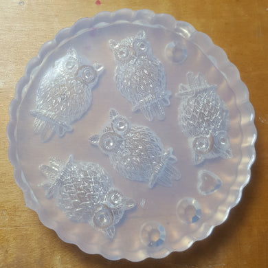 5 Cavity Owl Crystal Clear Platinum Silicone Mold