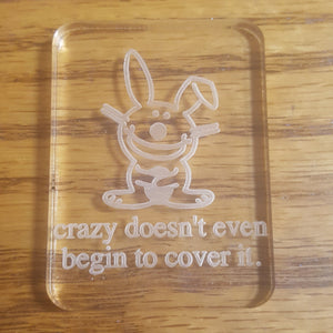 2 Etched Happy Bunnies! Made with Crystal Clear Platinum Silicone Mold