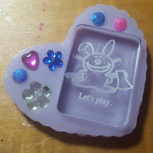 Load image into Gallery viewer, Exclusive Let&#39;s Play Happy Bunny Etched Mold made from Crystal Clear Platinum Silicone