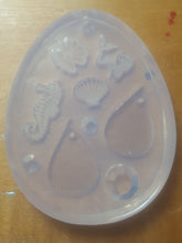 Load image into Gallery viewer, Itty Bitty Etched Charms and Earrings or Pendant Crystal Clear Platinum Silicone Mold