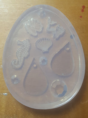 Itty Bitty Etched Charms and Earrings or Pendant Crystal Clear Platinum Silicone Mold