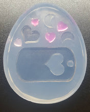 Load image into Gallery viewer, Heart Dog Tag w/ extras Mold made with Crystal Clear Platinum Silicone