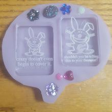 Load image into Gallery viewer, 2 Etched Happy Bunnies! Made with Crystal Clear Platinum Silicone Mold