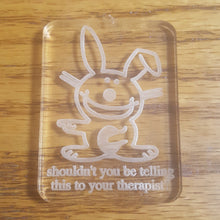 Load image into Gallery viewer, 2 Etched Happy Bunnies! Made with Crystal Clear Platinum Silicone Mold