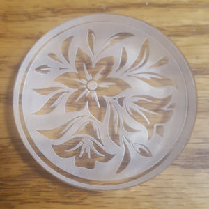 Etched Flowers with 2 Infinity Symbols Made with Crystal Clear Platinum Silicone Mold