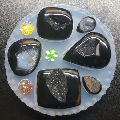One of a Kind Druzy Mold made from Crystal Clear Platinum Silicone