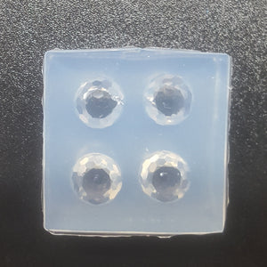 4 Small 12mm Faceted Balls (Disco!) Mold made with Crystal Clear Platinum Silicone