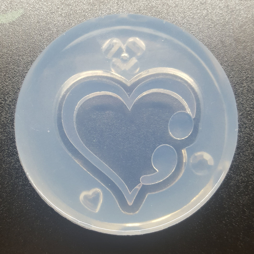 Exclusive Mental Health/Suicide Awareness Heart w/Semicolon Mold made with Crystal Clear Platinum Silicone