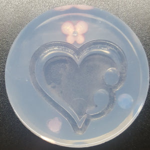 Exclusive Mental Health/Suicide Awareness Heart w/Semicolon Mold made with Crystal Clear Platinum Silicone