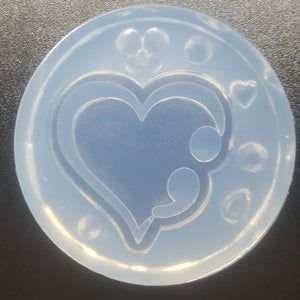 Exclusive Mental Health/Suicide Awareness Heart w/Semicolon Mold made with Crystal Clear Platinum Silicone