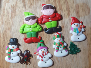 Christmas Snowmen & Elves and Gingerbread Shaker Mold Made w/Crystal Clear Platinum Silicone Mold