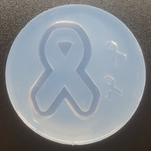Load image into Gallery viewer, Awareness Shaker Ribbon w 2 Tiny Ribbons Mold made with Platinum Silicone
