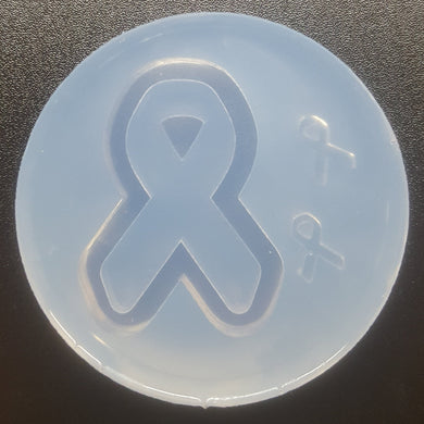 Awareness Shaker Ribbon w 2 Tiny Ribbons Mold made with Platinum Silicone