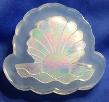 Load image into Gallery viewer, Holographic Mold Large Seashell Made w/Platinum Silicone