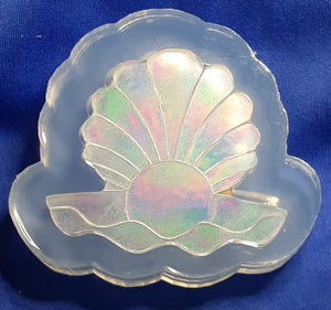 Holographic Mold Large Seashell Made w/Platinum Silicone