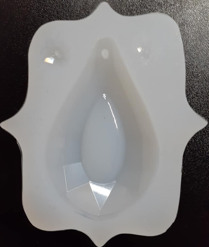 Medium Crystal Teardrop Mold Made w/Translucent Platinum Silicone