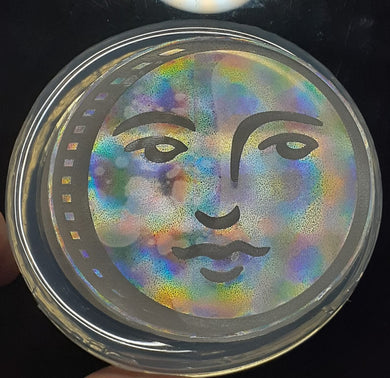 Holographic Etched Moon Mold Made w/Crystal Clear Platinum Silicone 1/8 of an inch thick