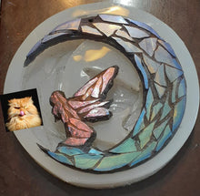 Load image into Gallery viewer, 4x4 Mosaic Fairy in Moon Mold Made w/Crystal Clear Platinum Silicone