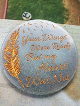 Load image into Gallery viewer, Exclusive 4&quot; Coaster Feather &quot;Your Wings Were ready&quot; Mold Made w/Crystal Clear Platinum Silicone