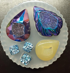 4 Different Druzy Mold Made w/Translucent Platinum Silicone